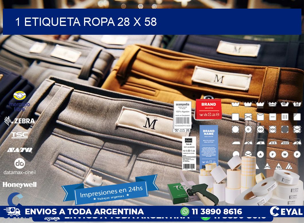 1 ETIQUETA ROPA 28 x 58