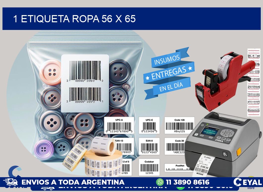 1 ETIQUETA ROPA 56 x 65