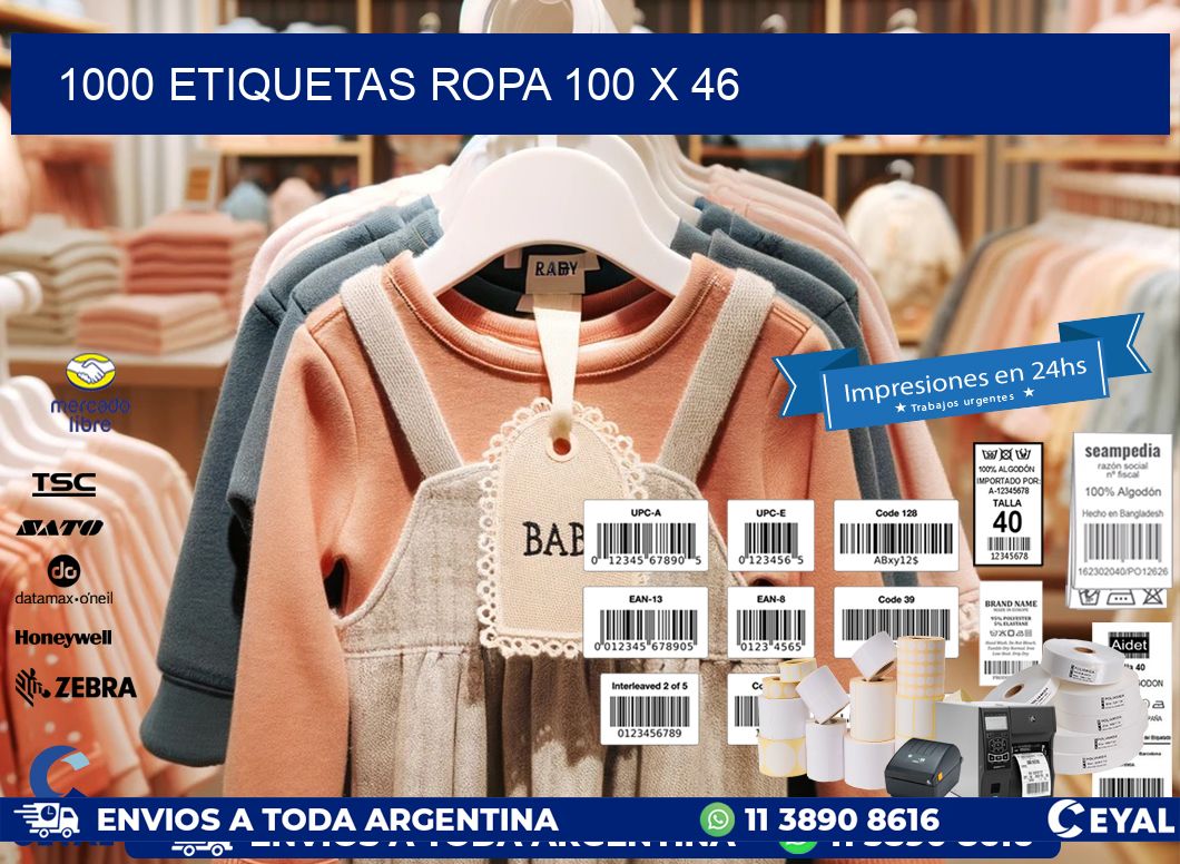 1000 ETIQUETAS ROPA 100 x 46