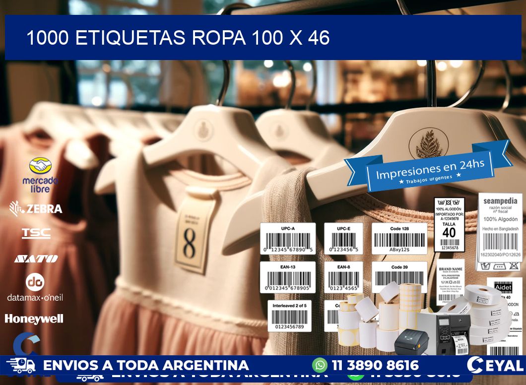 1000 ETIQUETAS ROPA 100 x 46