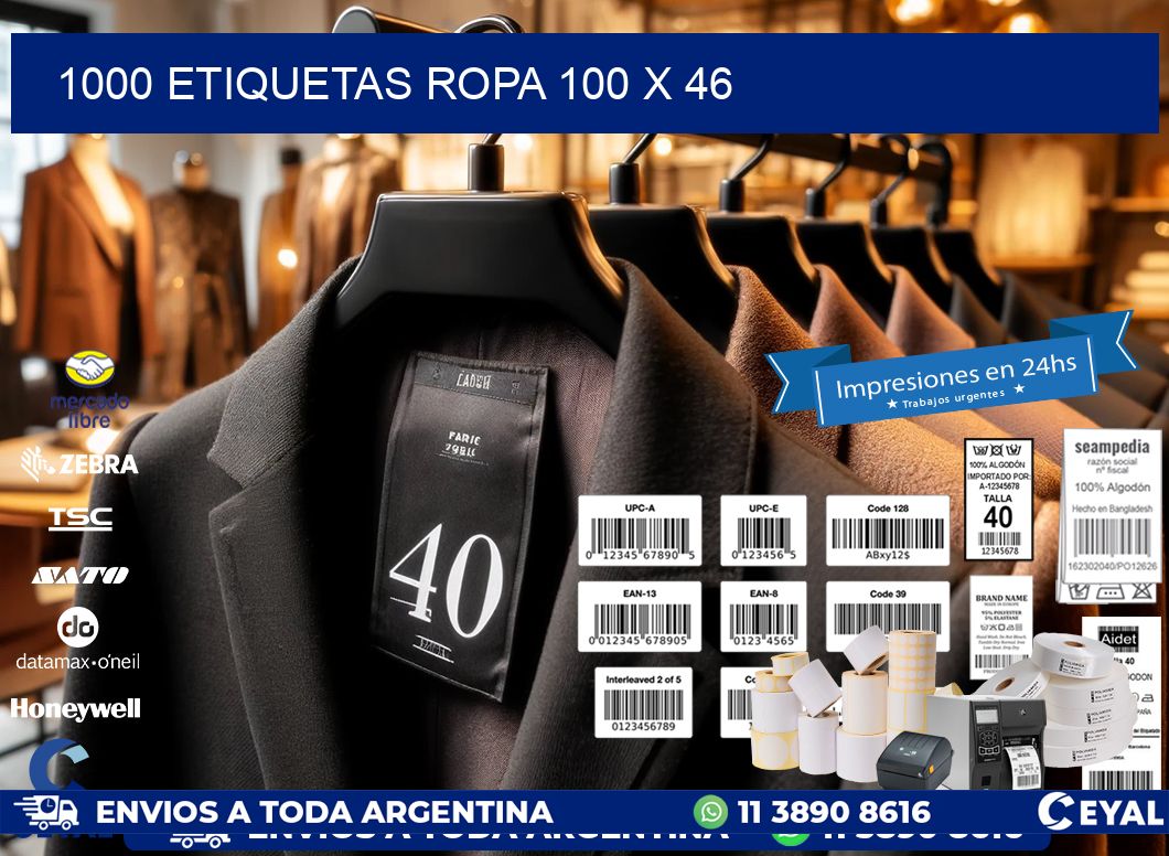 1000 ETIQUETAS ROPA 100 x 46