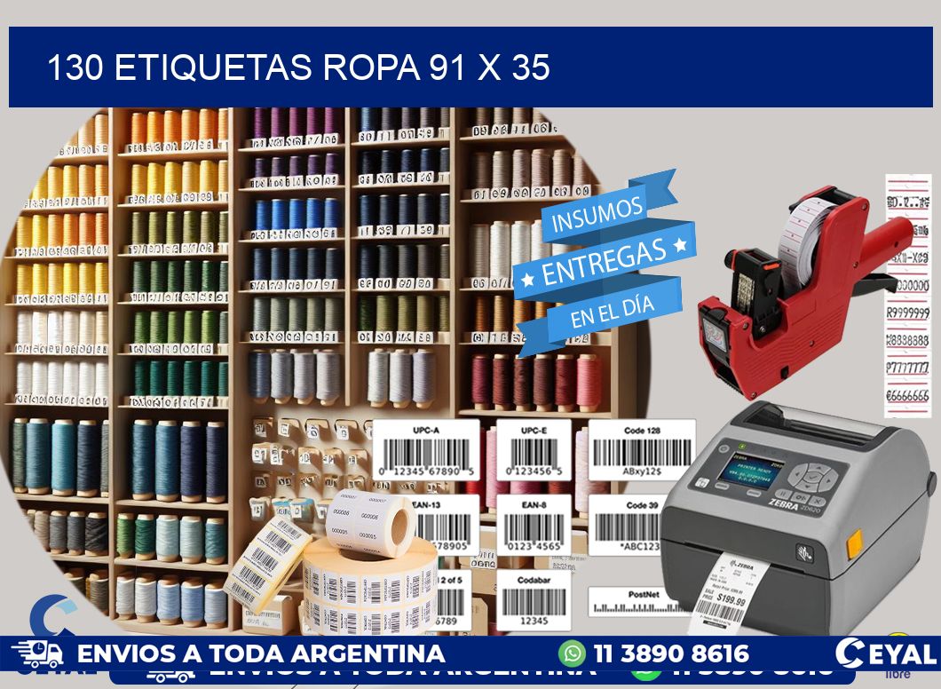 130 ETIQUETAS ROPA 91 x 35