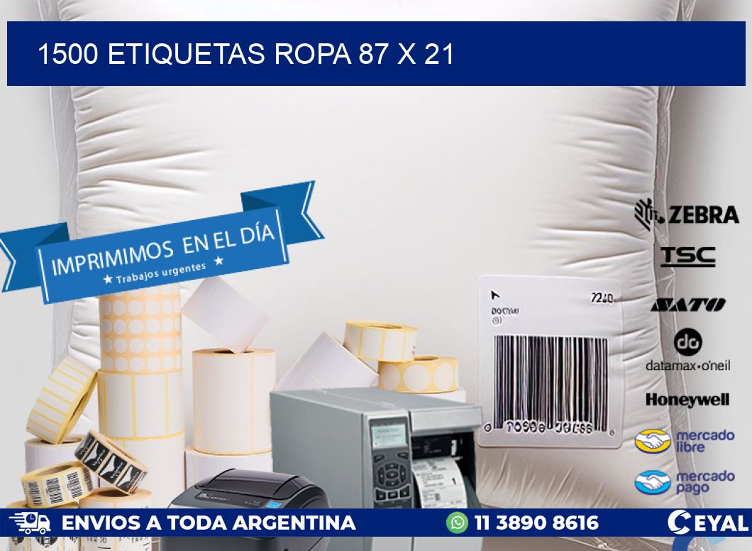 1500 ETIQUETAS ROPA 87 x 21