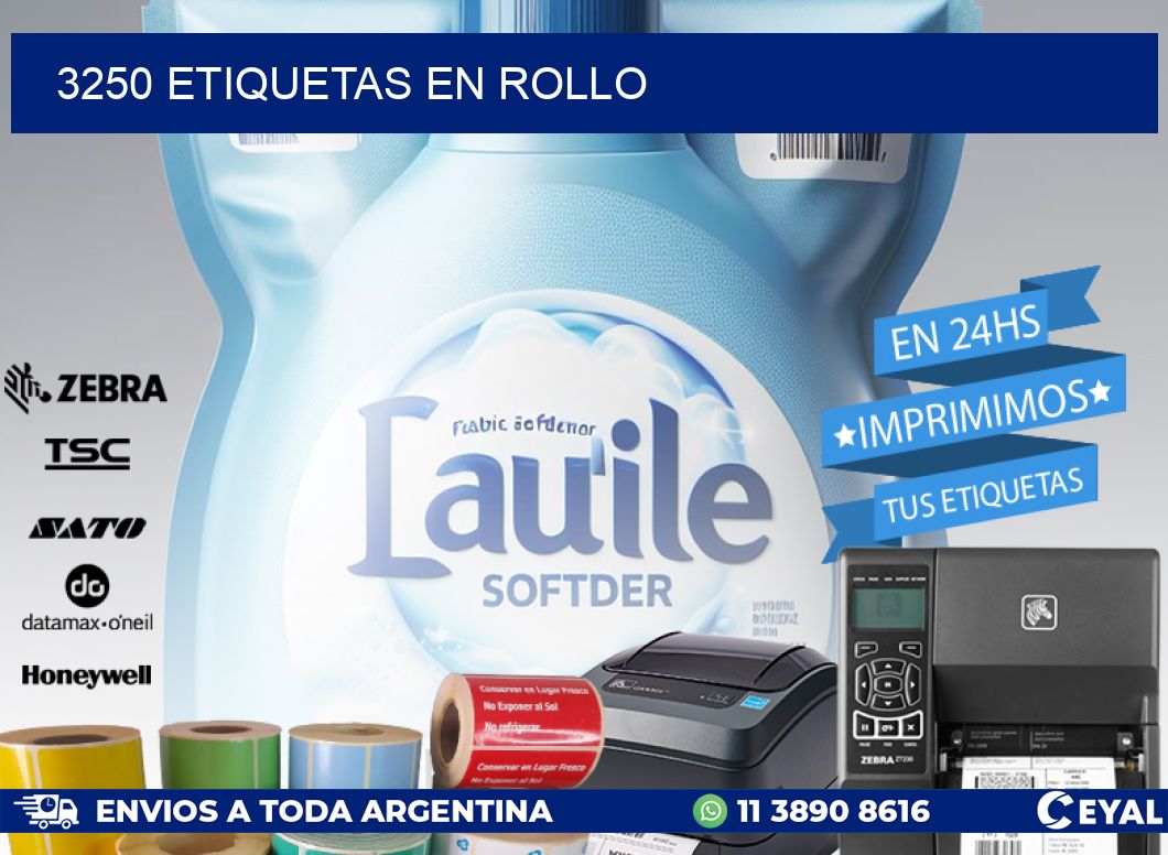 3250 ETIQUETAS EN ROLLO