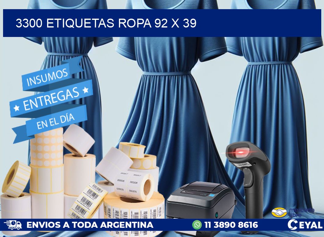 3300 ETIQUETAS ROPA 92 x 39