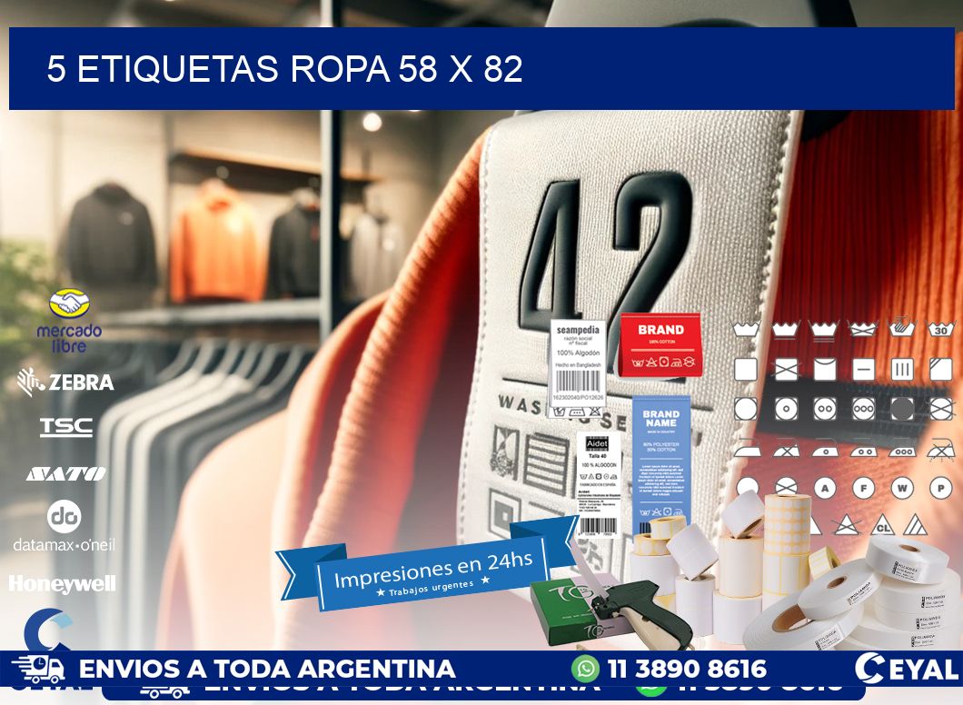 5 ETIQUETAS ROPA 58 x 82