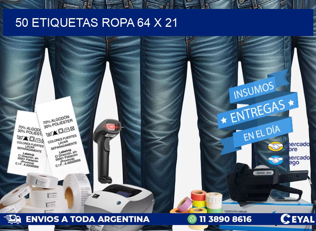 50 ETIQUETAS ROPA 64 x 21