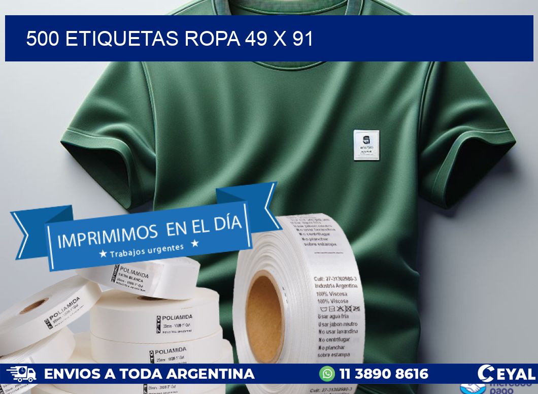 500 ETIQUETAS ROPA 49 x 91