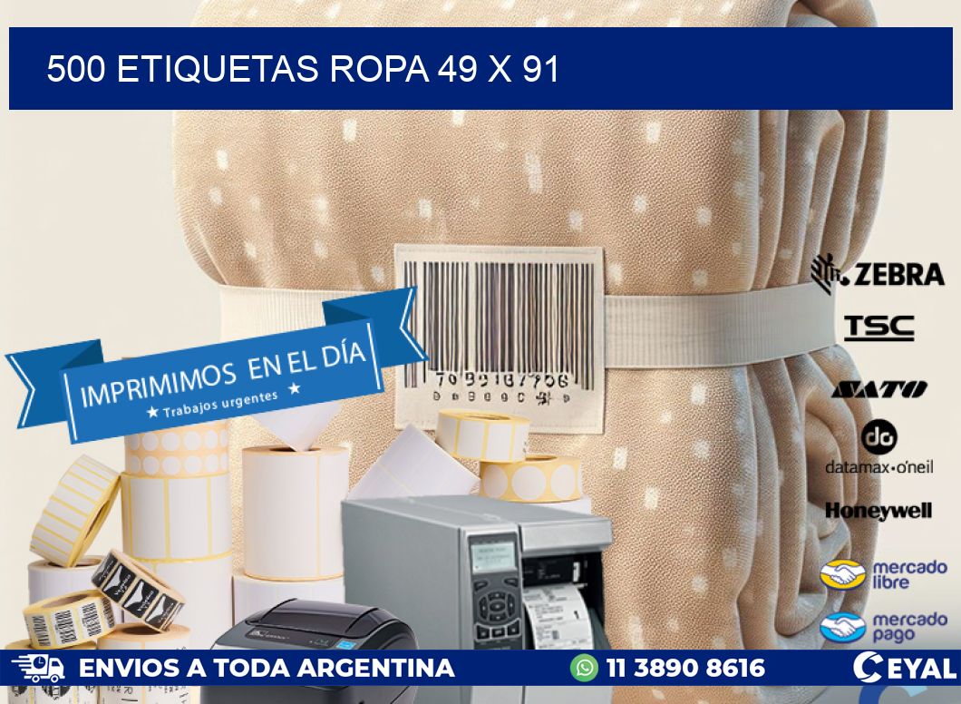 500 ETIQUETAS ROPA 49 x 91