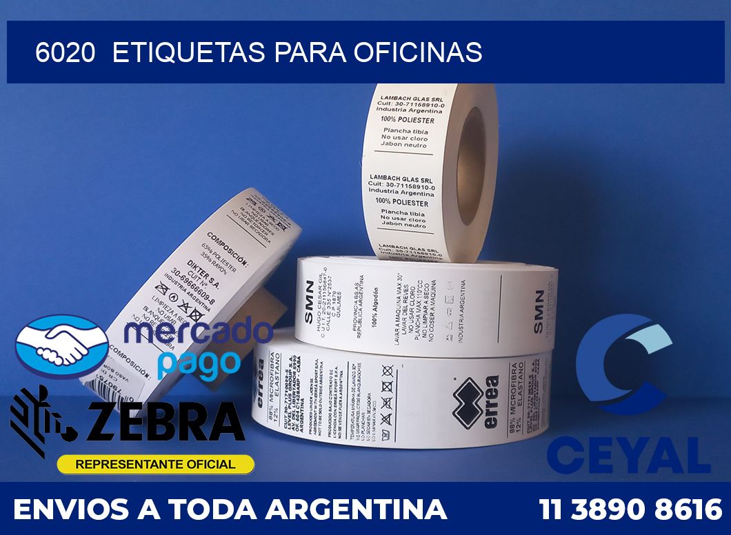 6020  ETIQUETAS PARA OFICINAS