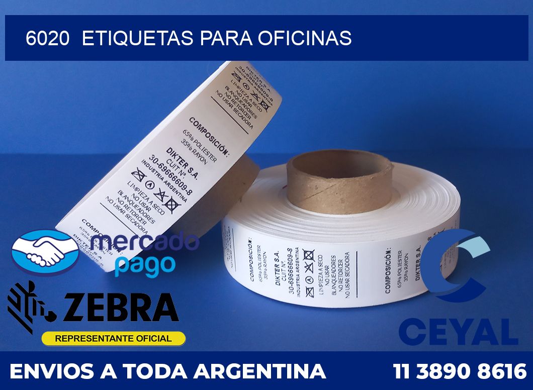 6020  ETIQUETAS PARA OFICINAS