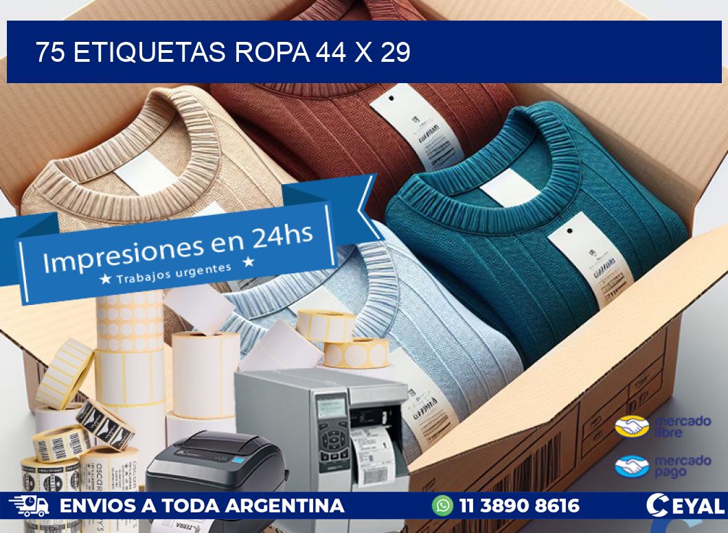 75 ETIQUETAS ROPA 44 x 29