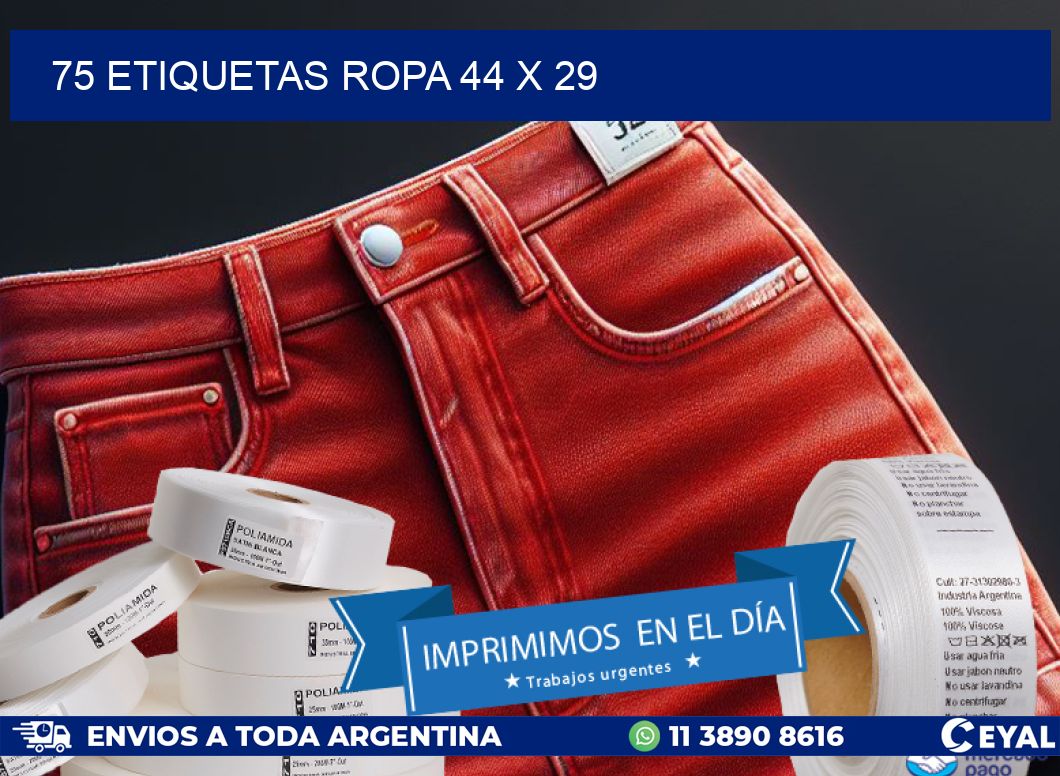 75 ETIQUETAS ROPA 44 x 29