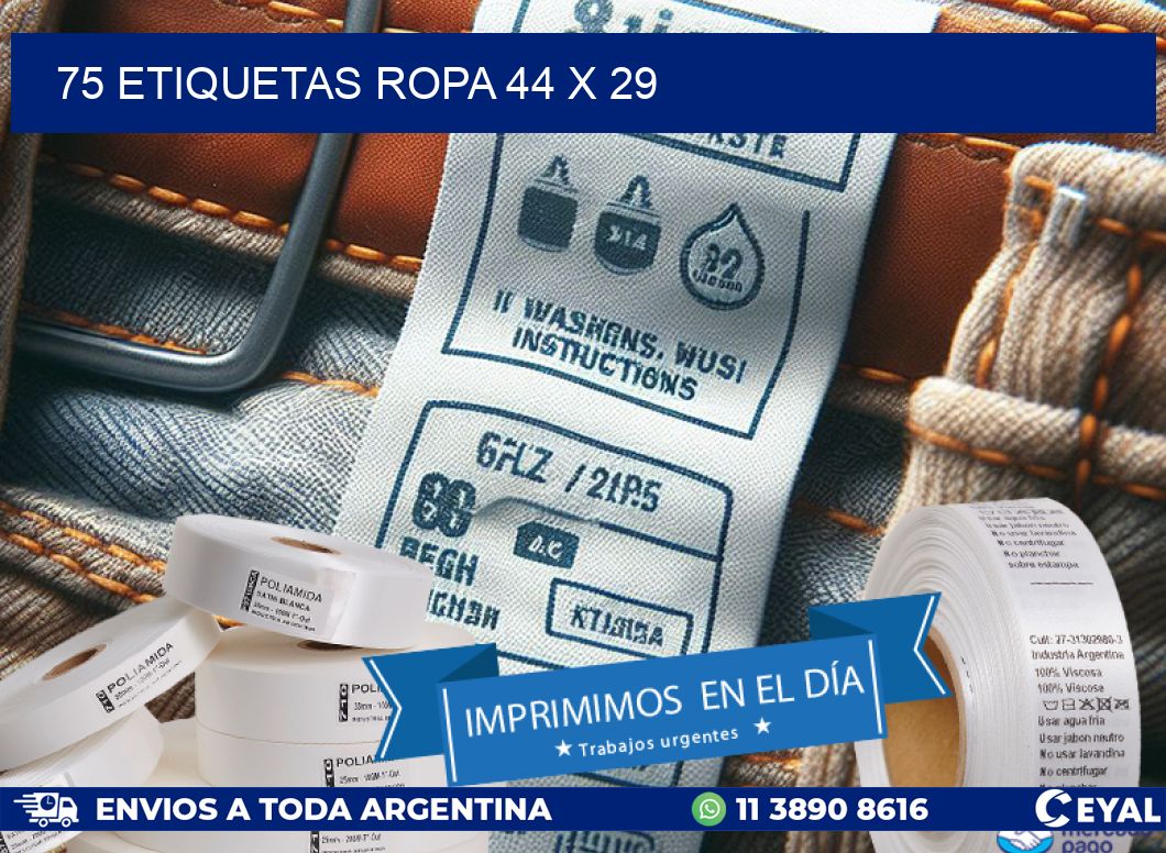 75 ETIQUETAS ROPA 44 x 29