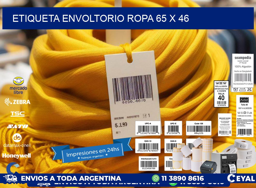ETIQUETA ENVOLTORIO ROPA 65 x 46