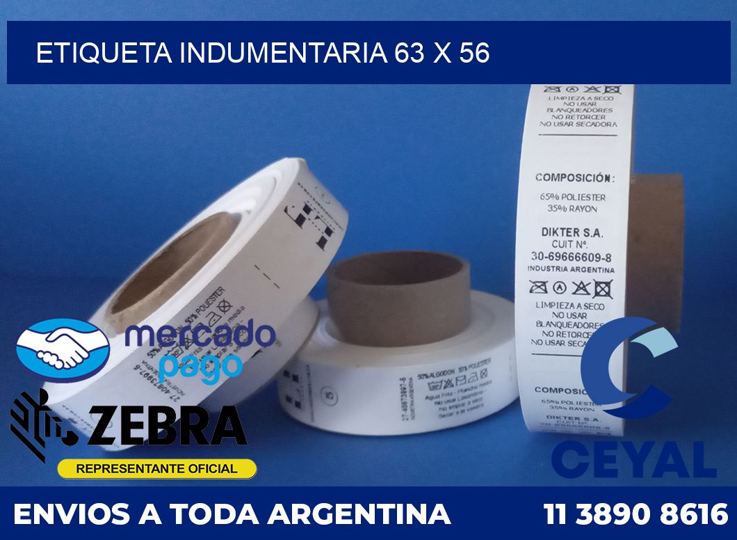ETIQUETA INDUMENTARIA 63 x 56
