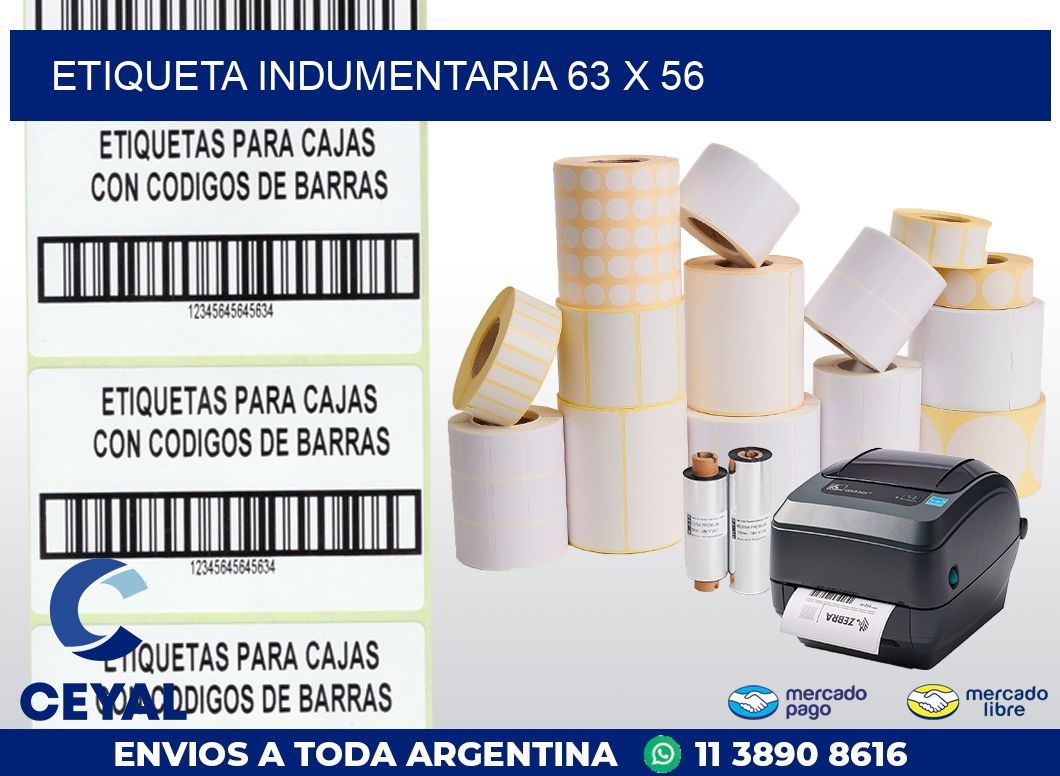 ETIQUETA INDUMENTARIA 63 x 56