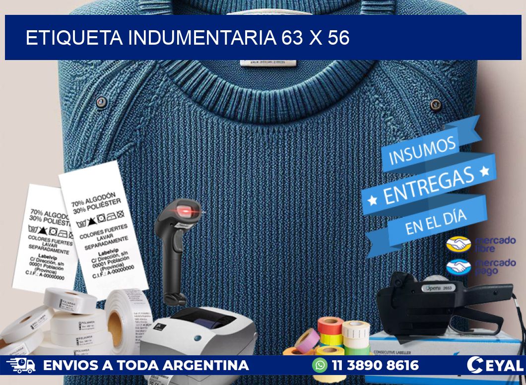 ETIQUETA INDUMENTARIA 63 x 56