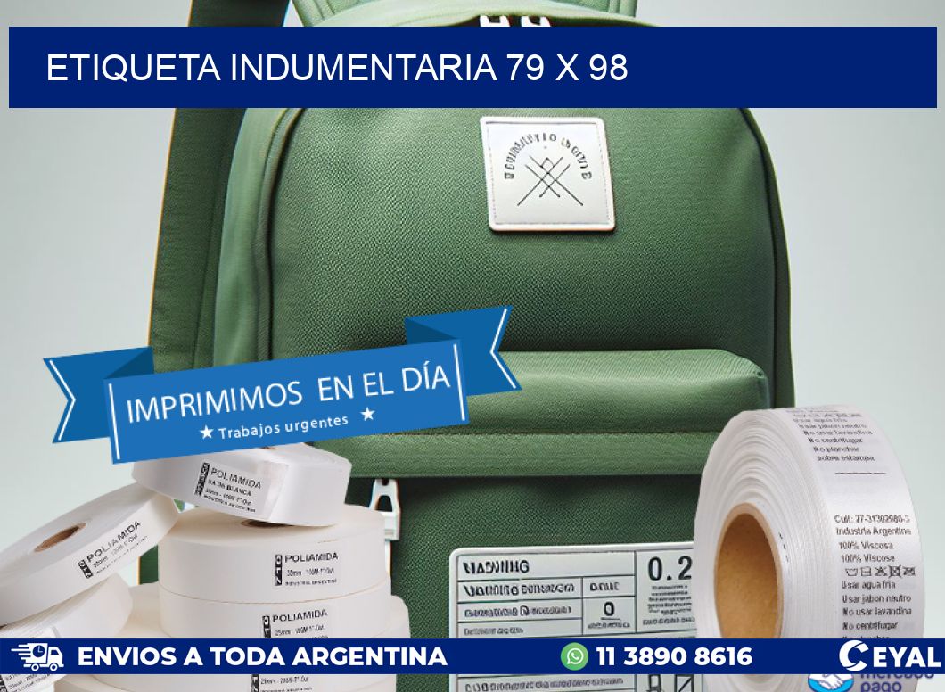 ETIQUETA INDUMENTARIA 79 x 98