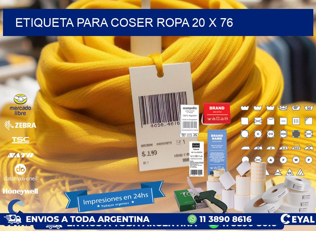 ETIQUETA PARA COSER ROPA 20 x 76