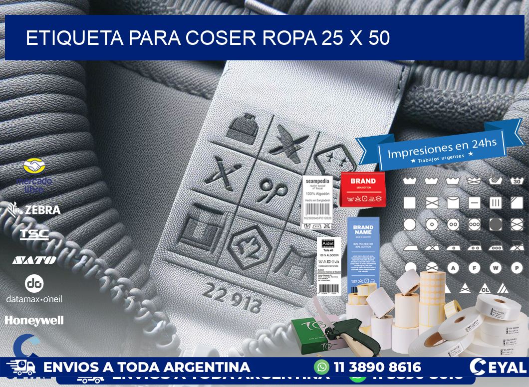 ETIQUETA PARA COSER ROPA 25 x 50