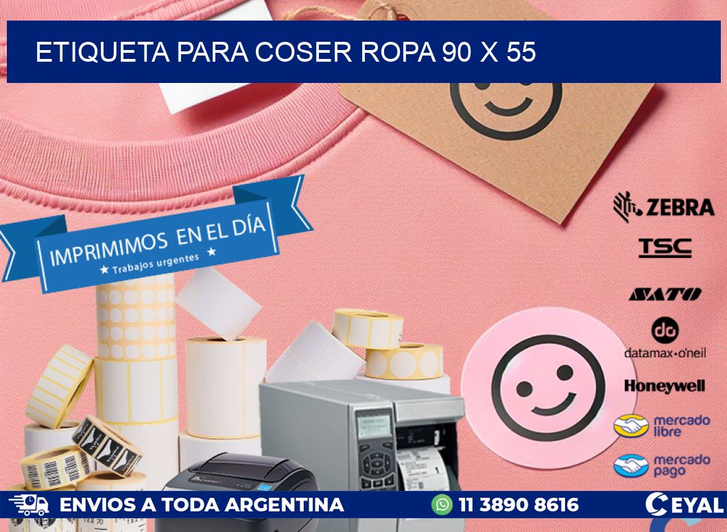 ETIQUETA PARA COSER ROPA 90 x 55