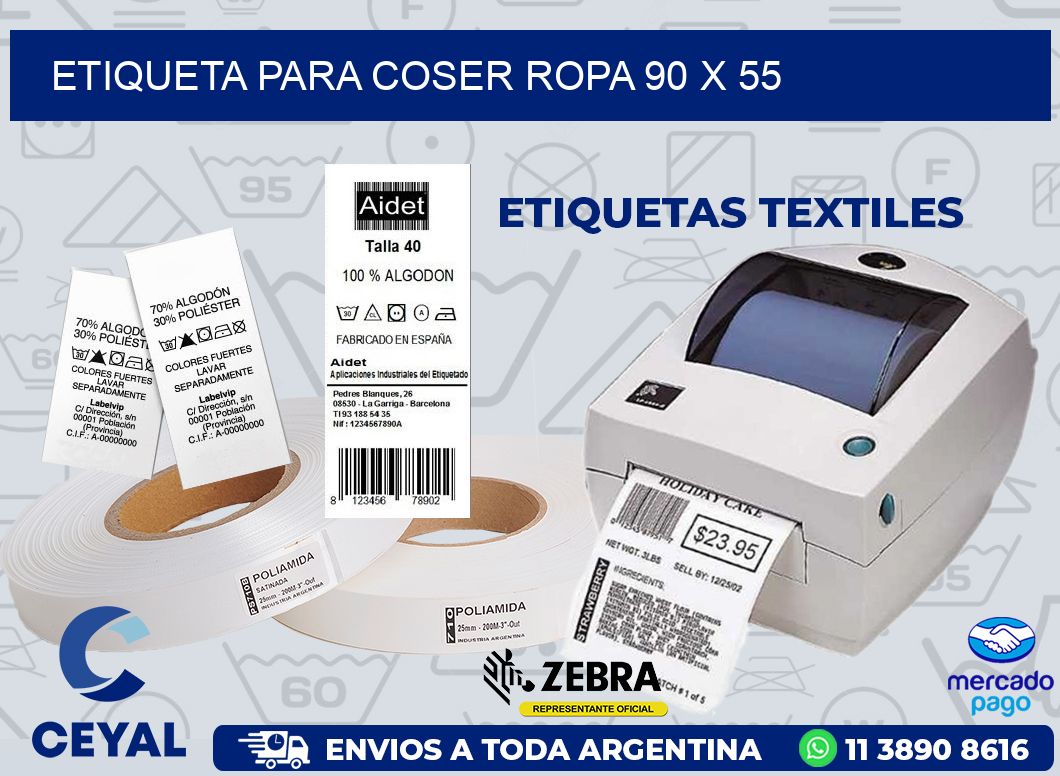 ETIQUETA PARA COSER ROPA 90 x 55