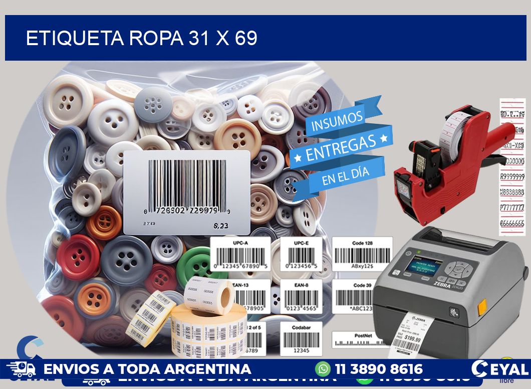 ETIQUETA ROPA 31 x 69