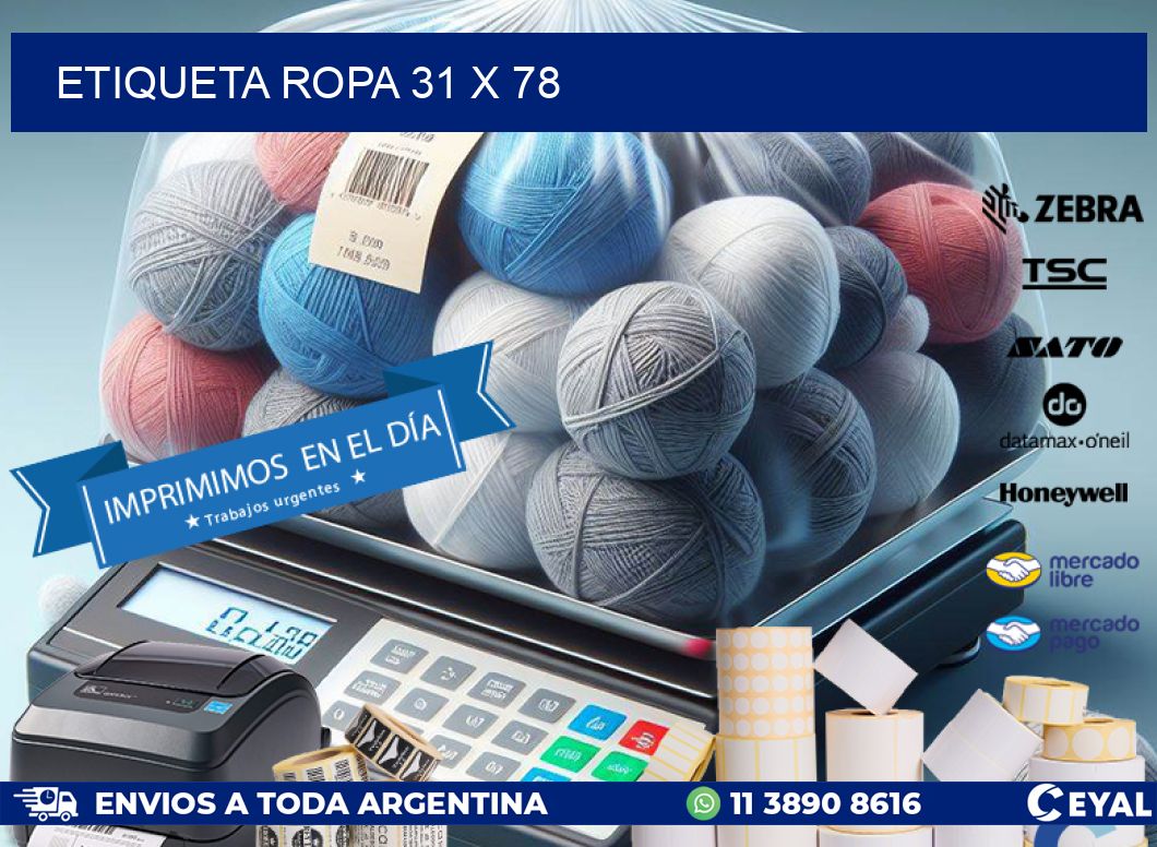 ETIQUETA ROPA 31 x 78