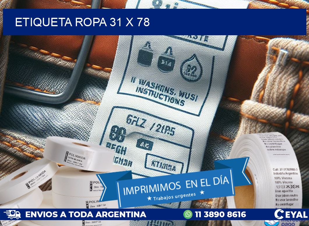 ETIQUETA ROPA 31 x 78