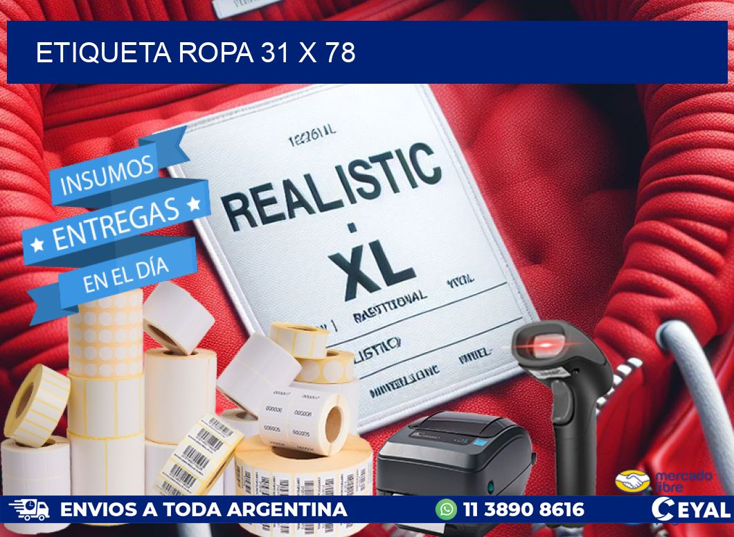 ETIQUETA ROPA 31 x 78