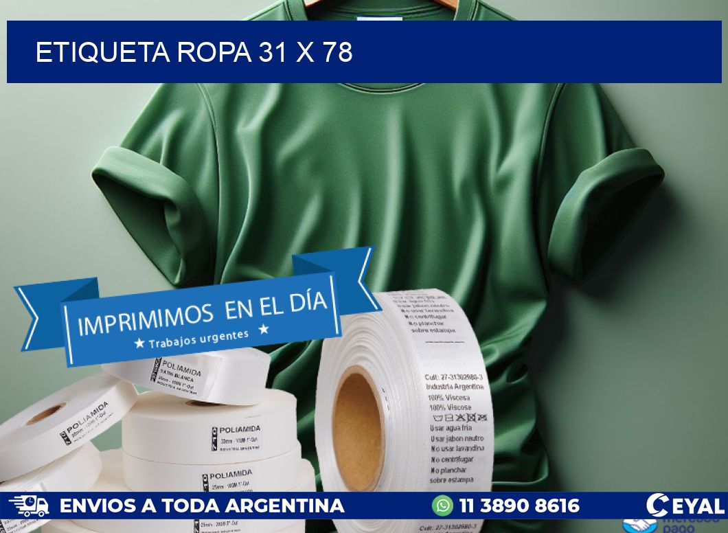 ETIQUETA ROPA 31 x 78