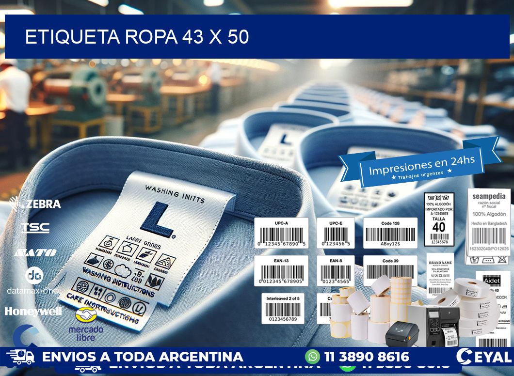 ETIQUETA ROPA 43 x 50
