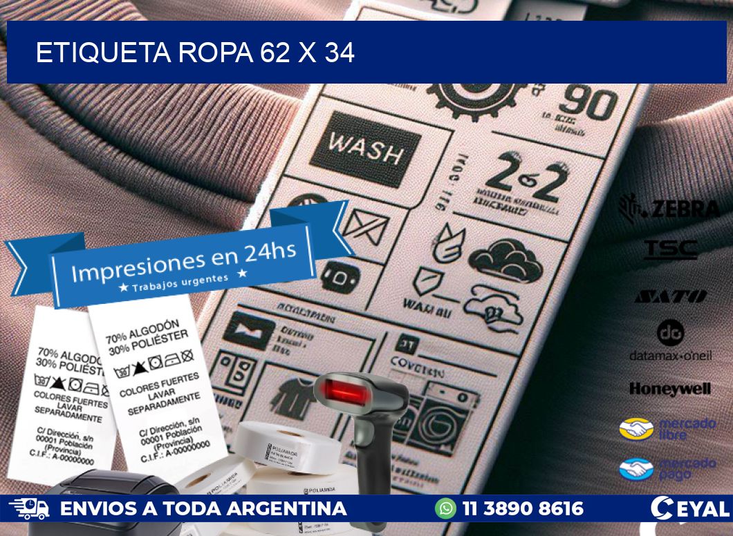ETIQUETA ROPA 62 x 34
