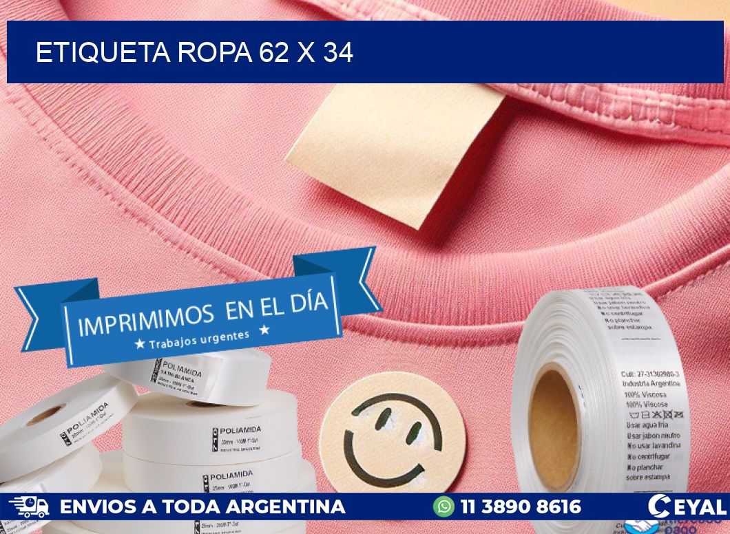 ETIQUETA ROPA 62 x 34