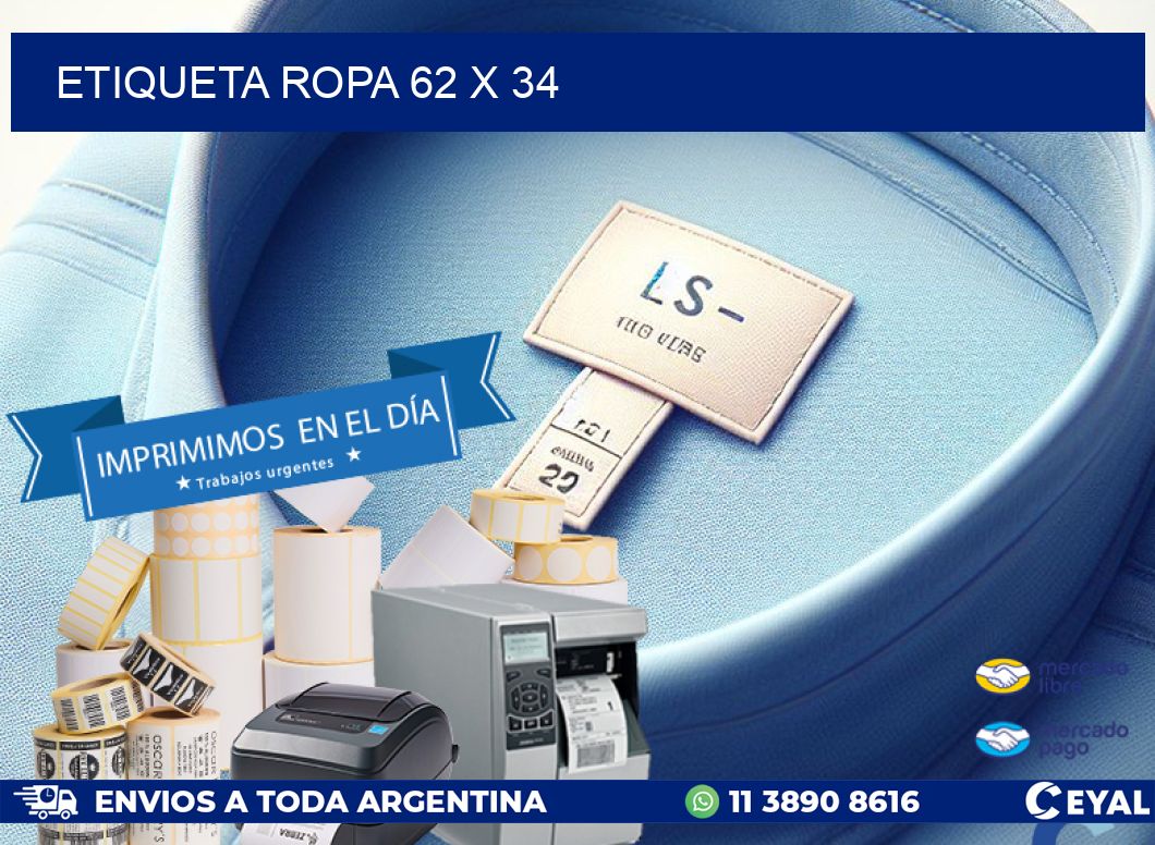 ETIQUETA ROPA 62 x 34