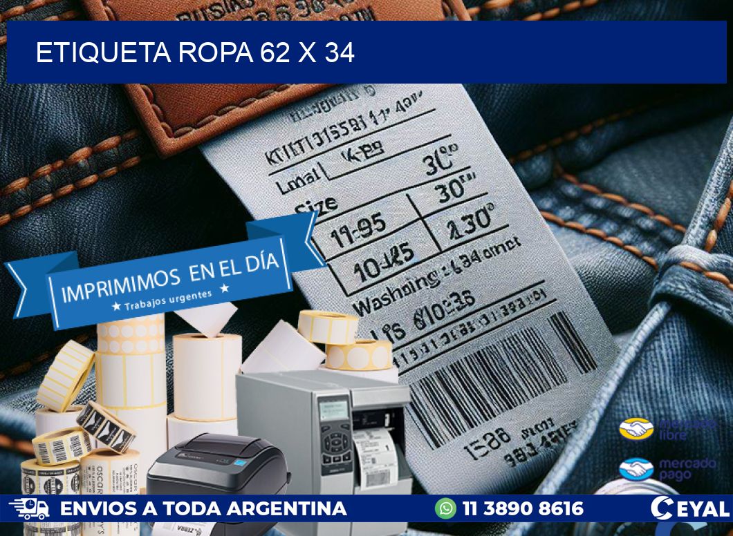 ETIQUETA ROPA 62 x 34