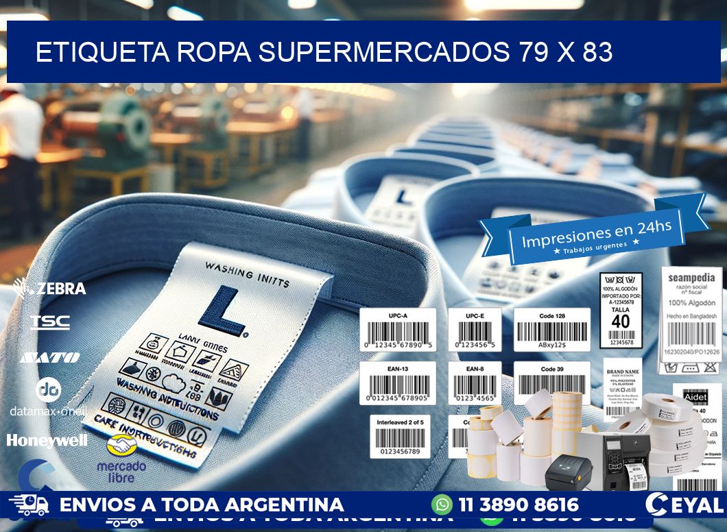 ETIQUETA ROPA SUPERMERCADOS 79 x 83