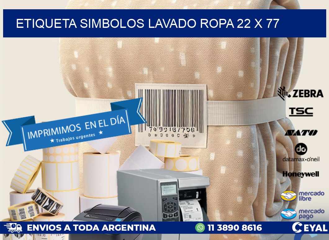 ETIQUETA SIMBOLOS LAVADO ROPA 22 x 77