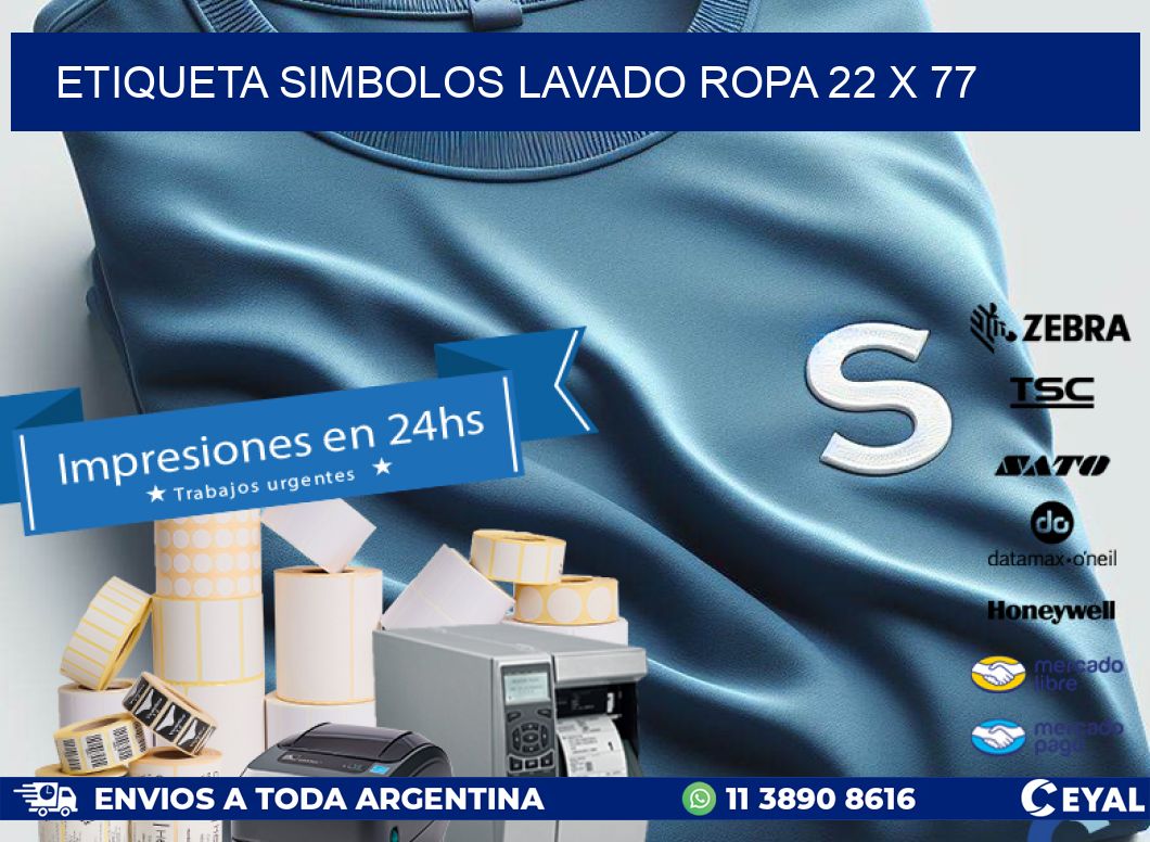 ETIQUETA SIMBOLOS LAVADO ROPA 22 x 77