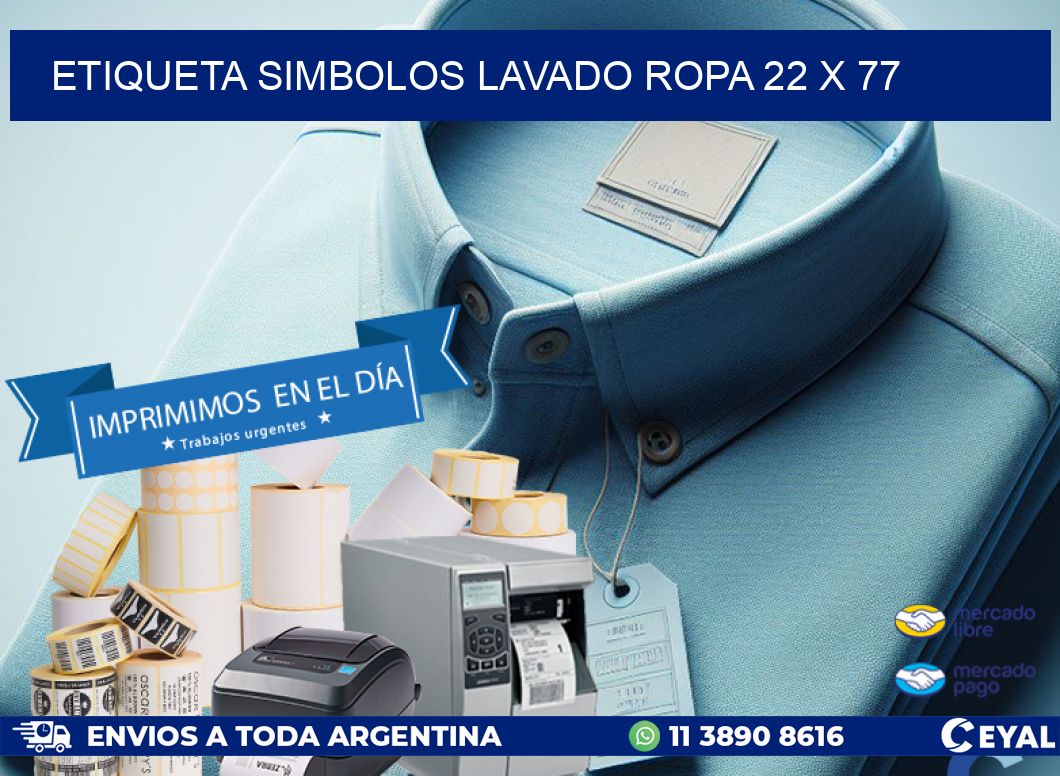 ETIQUETA SIMBOLOS LAVADO ROPA 22 x 77