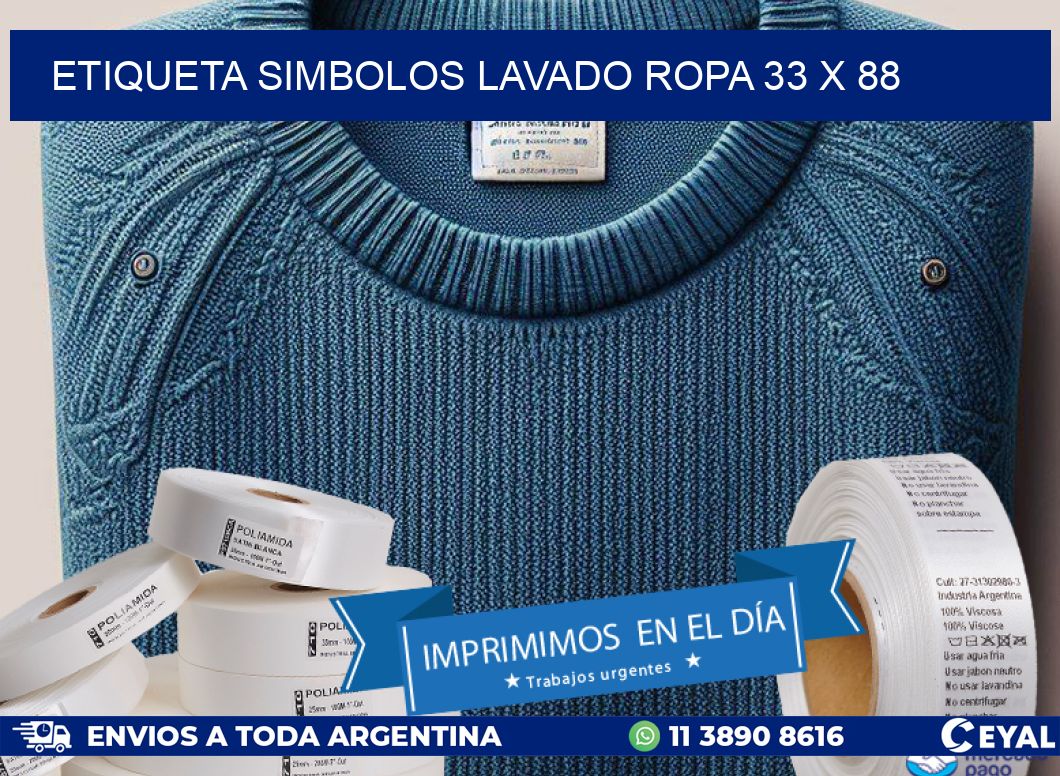 ETIQUETA SIMBOLOS LAVADO ROPA 33 x 88