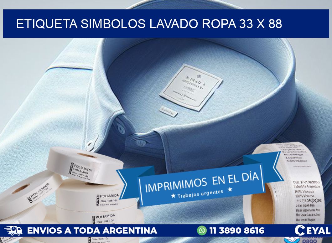 ETIQUETA SIMBOLOS LAVADO ROPA 33 x 88