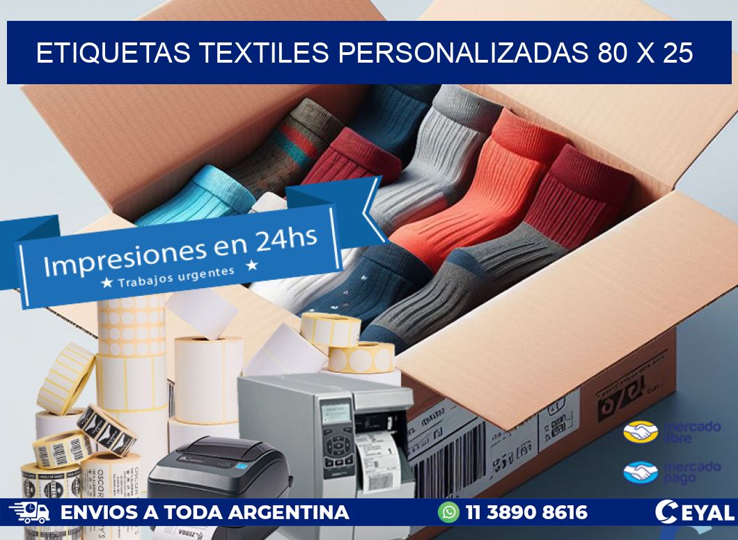 ETIQUETAS TEXTILES PERSONALIZADAS 80 x 25