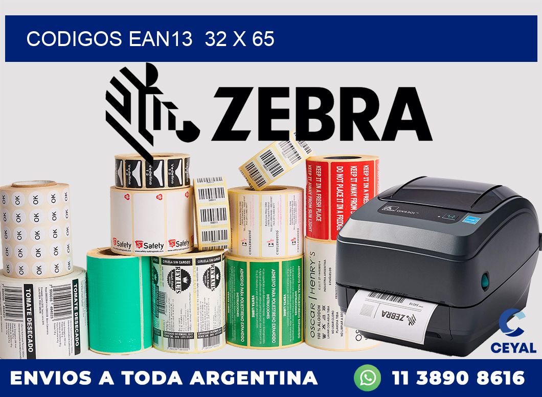 CODIGOS EAN13  32 x 65