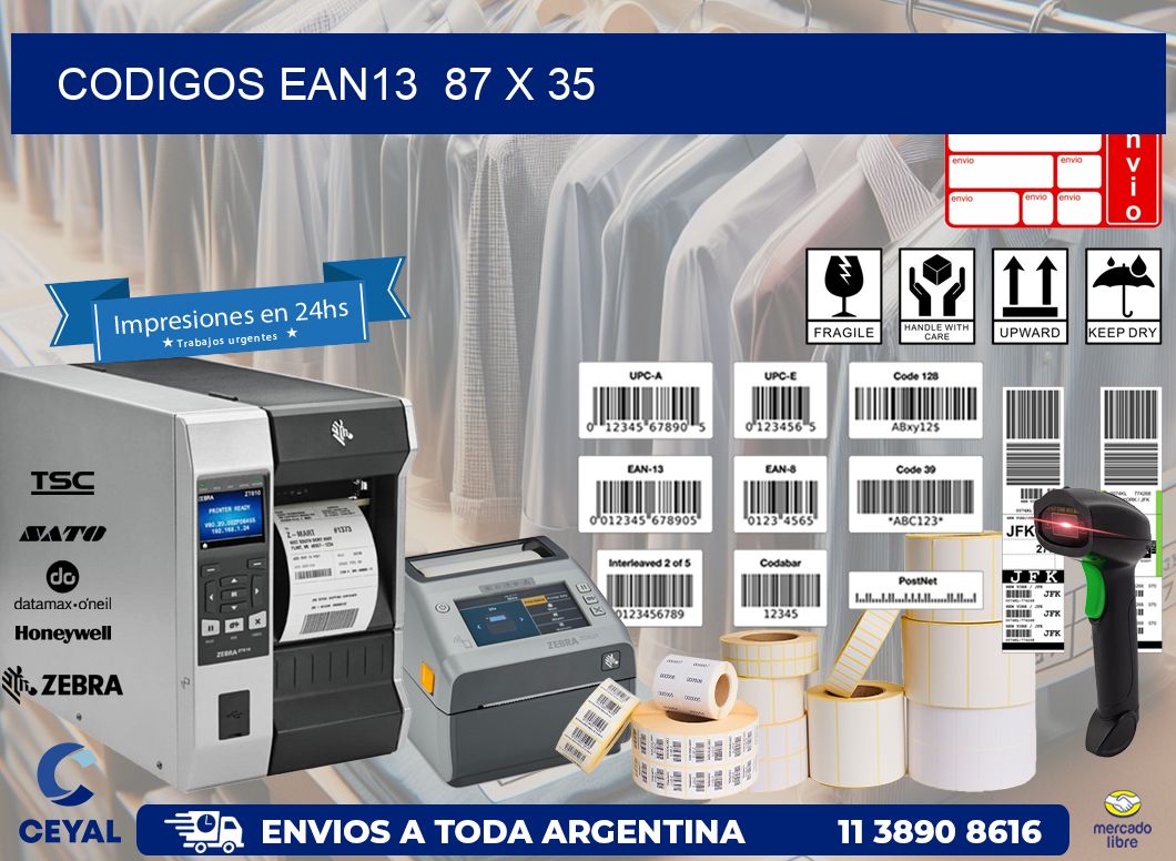 CODIGOS EAN13  87 x 35