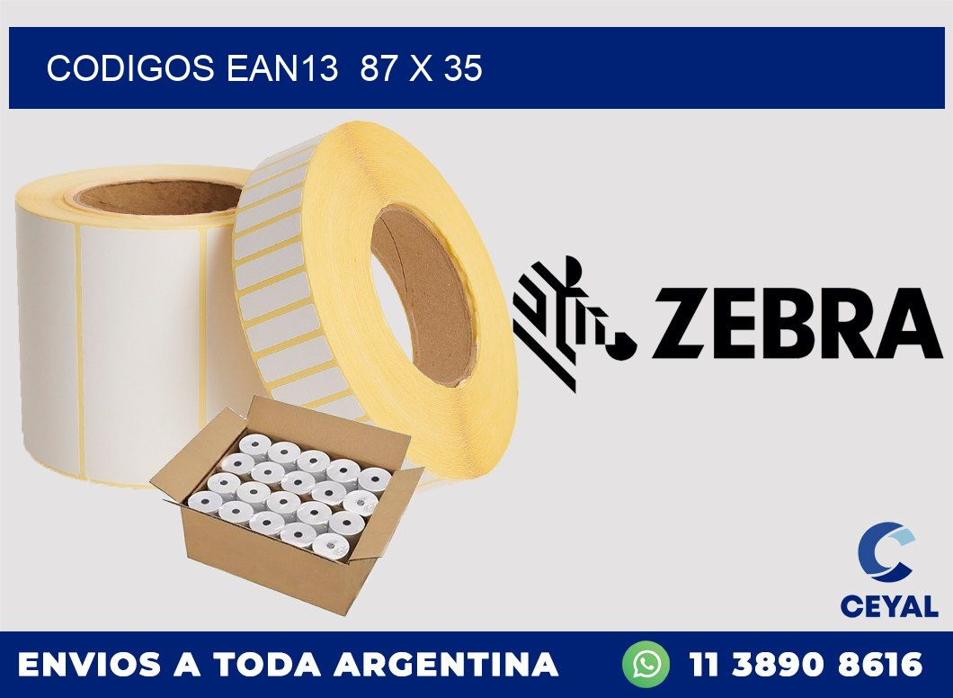 CODIGOS EAN13  87 x 35