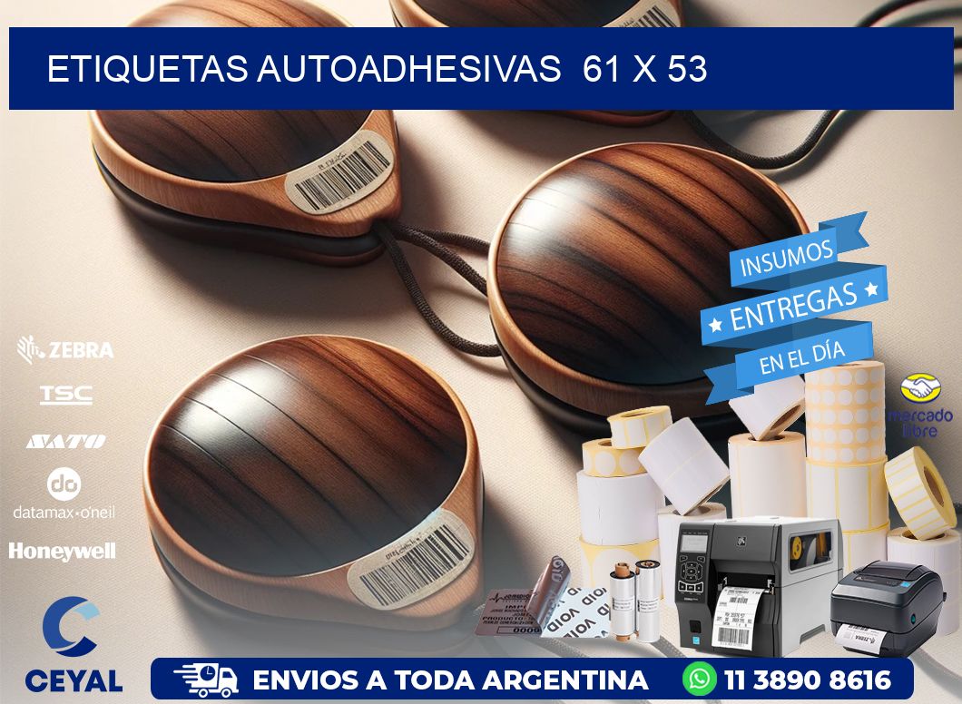 ETIQUETAS AUTOADHESIVAS 61 x 53