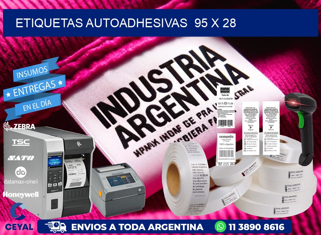 ETIQUETAS AUTOADHESIVAS  95 x 28