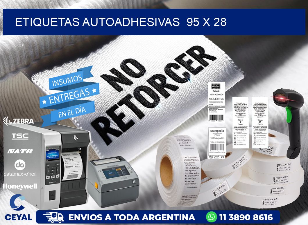 ETIQUETAS AUTOADHESIVAS  95 x 28